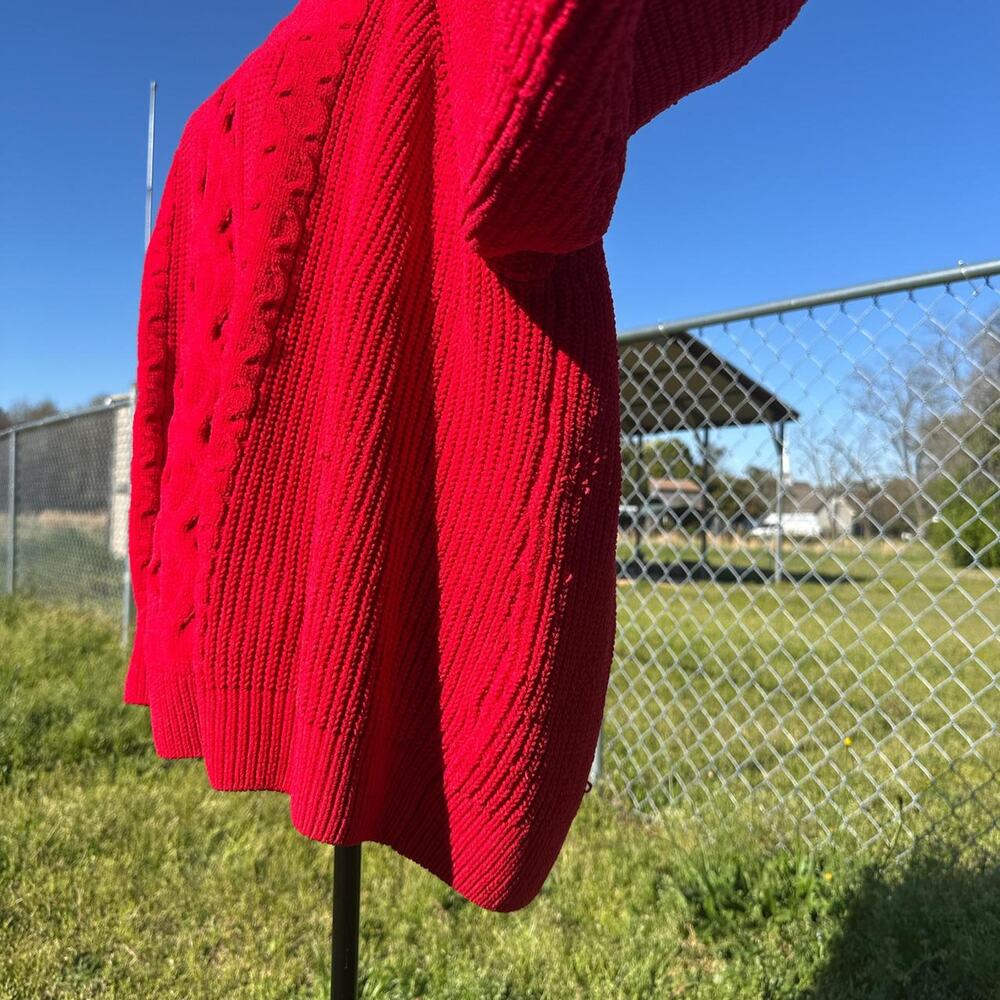 Red Cable Knit Sweater - Picture 5 of 8
